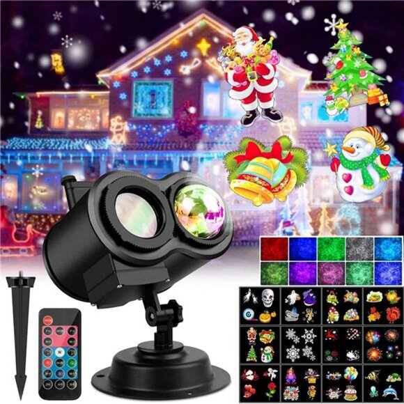 Halloween Christmas Projector Lights Outdoor, 2-in-1 LED Christmas Snowflake - Picture 5 of 6